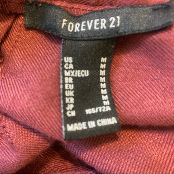 Forever 21 Burgundy Pleated Mini Skirt Size M Women’s Schoolgirl Style - Picture 5 of 9